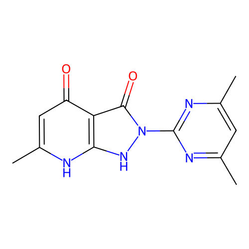 2-(4,6-dimethylpyrimidin-2-yl)-6-methyl-1H-pyrazolo[3,4-b]pyridine-3,4(2H,7H)-dione structure