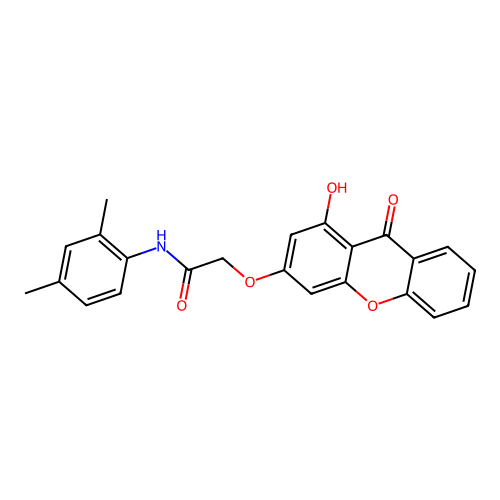 N-(2,4-dimethylphenyl)-2-((1-hydroxy-9-oxo-9H-xanthen-3-yl)oxy)acetamide structure