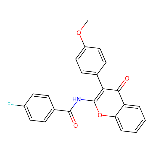 4-fluoro-N-[3-(4-methoxyphenyl)-4-oxo-4H-chromen-2-yl]benzamide structure