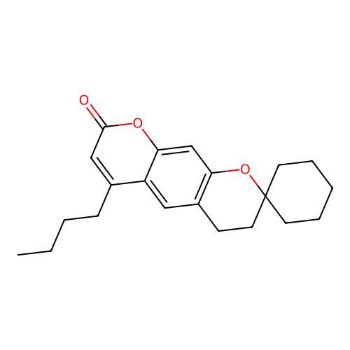 6'-butyl-3',4'-dihydro-8'H-spiro[cyclohexane-1,2'-pyrano[3,2-g]chromen]-8'-one structure