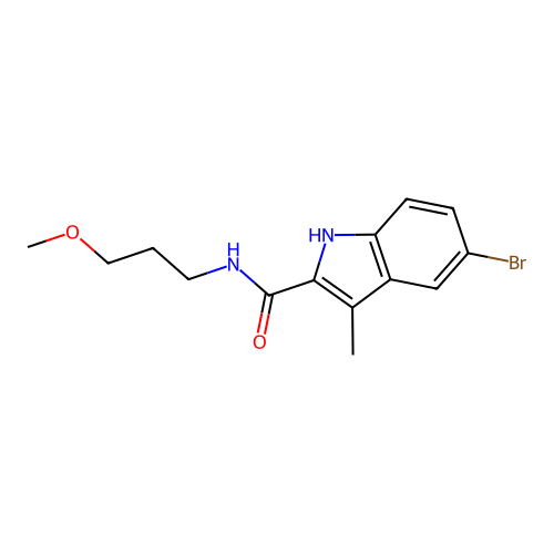 5-bromo-N-(3-methoxypropyl)-3-methyl-1H-indole-2-carboxamide structure