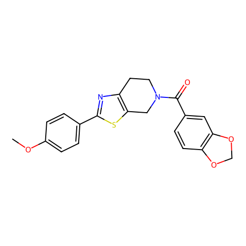 1,3-benzodioxol-5-yl-[2-(4-methoxyphenyl)-6,7-dihydro-4H-[1,3]thiazolo[5,4-c]pyridin-5-yl]methanone structure