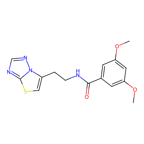 3,5-dimethoxy-N-[2-([1,3]thiazolo[3,2-b][1,2,4]triazol-6-yl)ethyl]benzamide structure