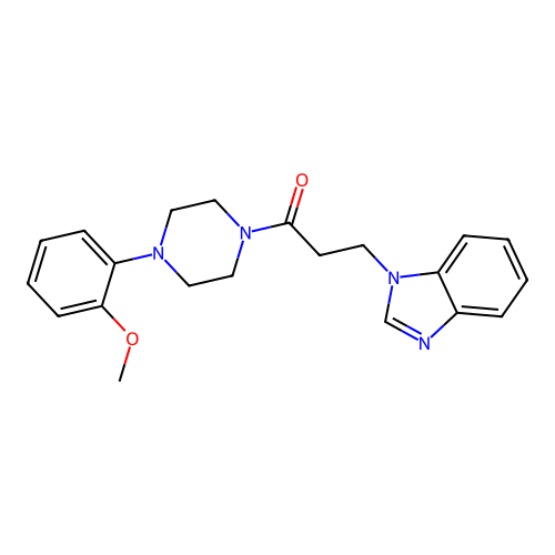 3-(1H-benzimidazol-1-yl)-1-[4-(2-methoxyphenyl)piperazin-1-yl]propan-1-one structure