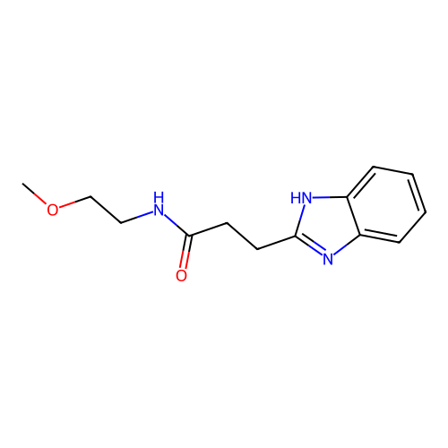 3-(1H-benzimidazol-2-yl)-N-(2-methoxyethyl)propanamide structure