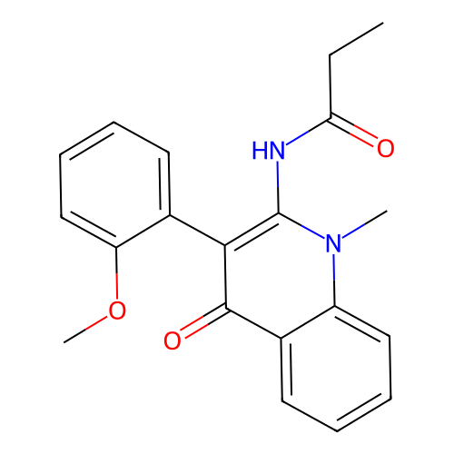 N-(3-(2-methoxyphenyl)-1-methyl-4-oxo-1,4-dihydroquinolin-2-yl)propionamide structure