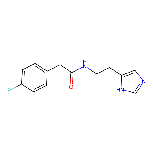 2-(4-fluorophenyl)-N-[2-(1H-imidazol-5-yl)ethyl]acetamide structure
