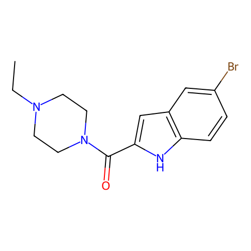(5-bromo-1H-indol-2-yl)(4-ethylpiperazin-1-yl)methanone structure