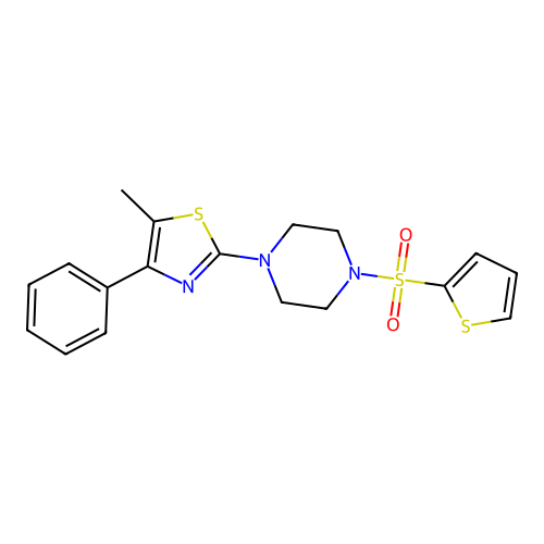 1-(5-Methyl-4-phenyl-1,3-thiazol-2-yl)-4-(thiophen-2-ylsulfonyl)piperazine structure