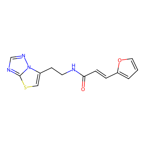 (E)-3-(furan-2-yl)-N-(2-(thiazolo[3,2-b][1,2,4]triazol-6-yl)ethyl)acrylamide structure