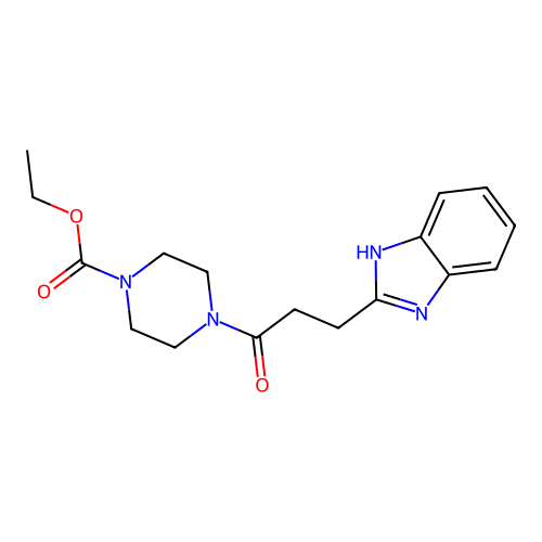 ethyl 4-[3-(1H-benzimidazol-2-yl)propanoyl]piperazine-1-carboxylate structure