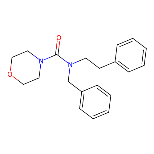 N-benzyl-N-phenethylmorpholine-4-carboxamide structure