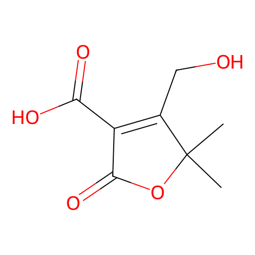 4-(Hydroxymethyl)-5,5-dimethyl-2-oxo-2,5-dihydrofuran-3-carboxylic acid structure