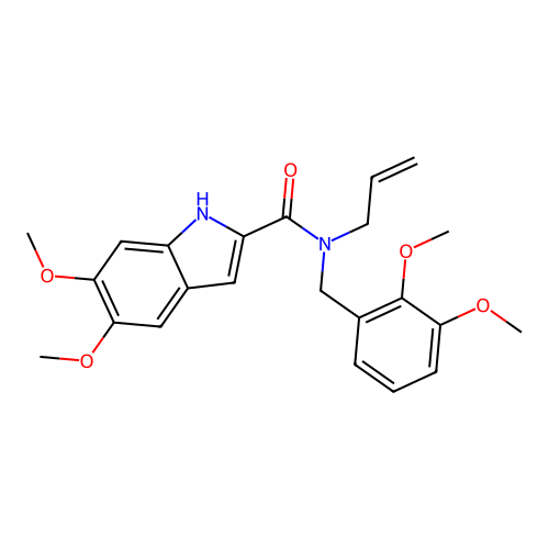 N-(2,3-dimethoxybenzyl)-5,6-dimethoxy-N-(prop-2-en-1-yl)-1H-indole-2-carboxamide structure
