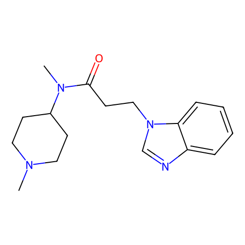 3-(1H-benzimidazol-1-yl)-N-methyl-N-(1-methylpiperidin-4-yl)propanamide structure