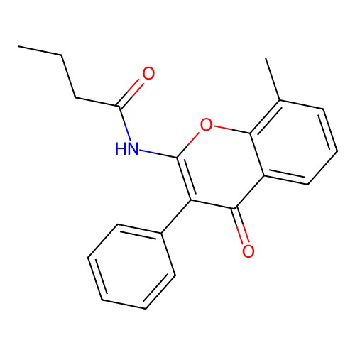 N-(8-methyl-4-oxo-3-phenyl-4H-chromen-2-yl)butanamide structure