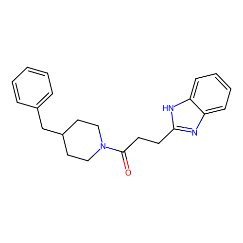 3-(1H-benzimidazol-2-yl)-1-(4-benzylpiperidin-1-yl)propan-1-one structure