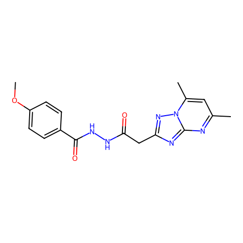 N'-(2-(5,7-dimethyl-[1,2,4]triazolo[1,5-a]pyrimidin-2-yl)acetyl)-4-methoxybenzohydrazide structure