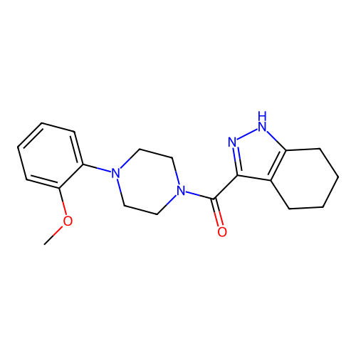 [4-(2-methoxyphenyl)piperazin-1-yl](4,5,6,7-tetrahydro-2H-indazol-3-yl)methanone structure