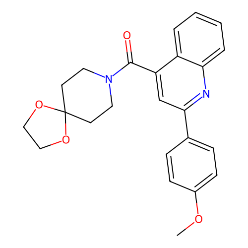 1,4-Dioxa-8-azaspiro[4.5]dec-8-yl[2-(4-methoxyphenyl)quinolin-4-yl]methanone structure