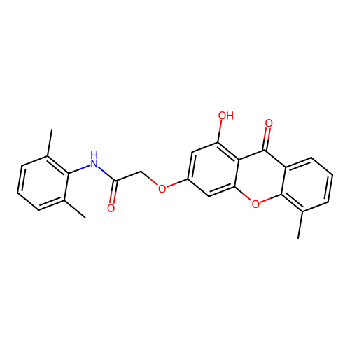 N-(2,6-dimethylphenyl)-2-((1-hydroxy-5-methyl-9-oxo-9H-xanthen-3-yl)oxy)acetamide structure