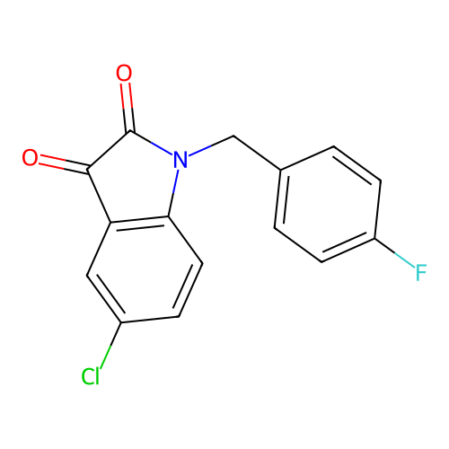 5-chloro-1-(4-fluorobenzyl)-1H-indole-2,3-dione structure