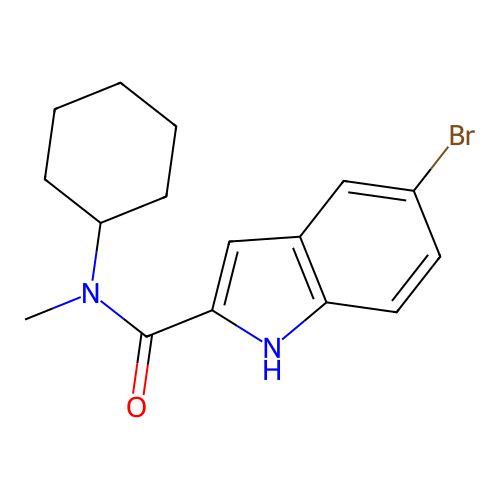 5-bromo-N-cyclohexyl-N-methyl-1H-indole-2-carboxamide structure