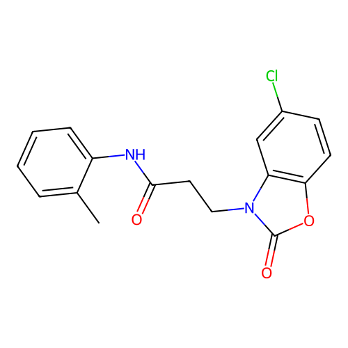3-(5-chloro-2-oxobenzo[d]oxazol-3(2H)-yl)-N-(o-tolyl)propanamide structure