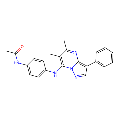 N-[4-({5,6-Dimethyl-3-phenylpyrazolo[1,5-A]pyrimidin-7-YL}amino)phenyl]acetamide structure