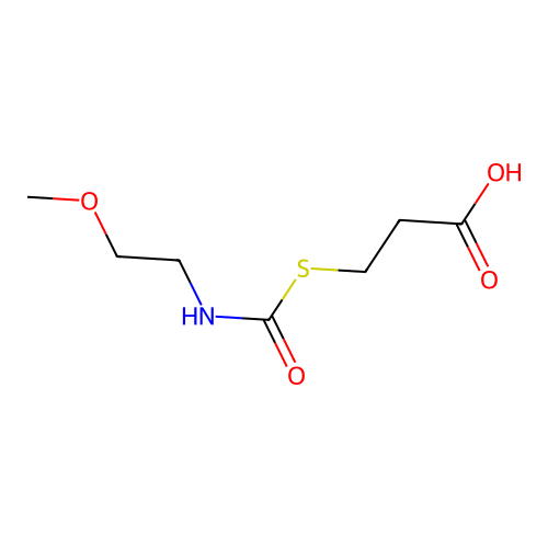3-{[(2-Methoxyethyl)carbamoyl]sulfanyl}propanoic acid structure