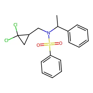 N-((2,2-Dichlorocyclopropyl)methyl)-N-(1-phenylethyl)benzenesulfonamide structure