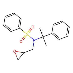 N-(oxiran-2-ylmethyl)-N-(2-phenylpropan-2-yl)benzenesulfonamide structure