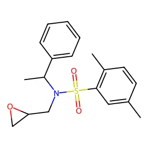 2,5-dimethyl-N-(oxiran-2-ylmethyl)-N-(1-phenylethyl)benzenesulfonamide structure