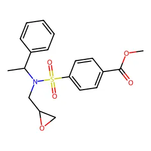 Methyl 4-(oxiran-2-ylmethyl(1-phenylethyl)sulfamoyl)benzoate structure