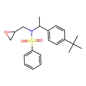 Benzenesulfonamide, N-(1-(4-(1,1-dimethylethyl)phenyl)ethyl)-N-(2-oxiranylmethyl)- structure