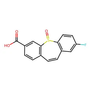 8-Fluorodibenzo(b,f)thiepin-3-carboxylic acid-5-oxide structure