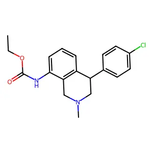 Ethyl N-[4-(4-chlorophenyl)-2-methyl-3,4-dihydro-1H-isoquinolin-8-yl]carbamate structure