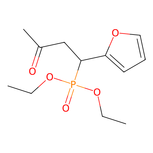 Phosphonic acid, [1-(2-furanyl)-3-oxobutyl]-, diethyl ester structure