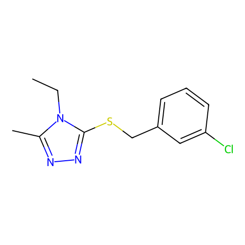 3-[(3-Chlorophenyl)methylsulfanyl]-4-ethyl-5-methyl-1,2,4-triazole structure