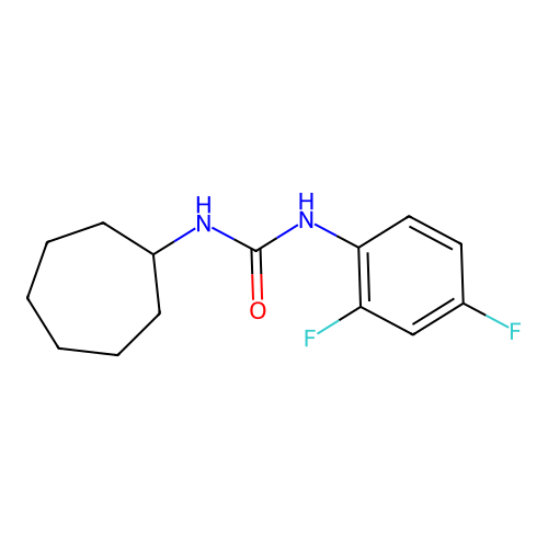 1-Cycloheptyl-3-(2,4-difluorophenyl)urea structure