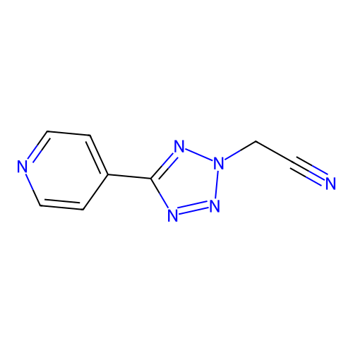 [5-(pyridin-4-yl)-2H-tetrazol-2-yl]acetonitrile structure