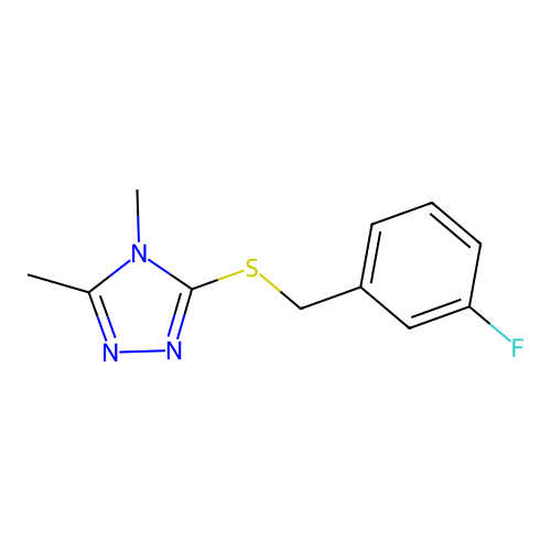 3-[(3-Fluorophenyl)methylsulfanyl]-4,5-dimethyl-1,2,4-triazole structure