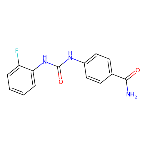 4-[(2-Fluorophenyl)carbamoylamino]benzamide structure
