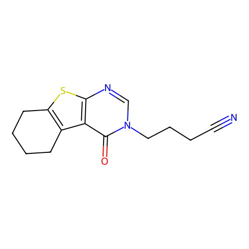 4-(4-Oxo-5,6,7,8-tetrahydro-[1]benzothiolo[2,3-d]pyrimidin-3-yl)butanenitrile structure