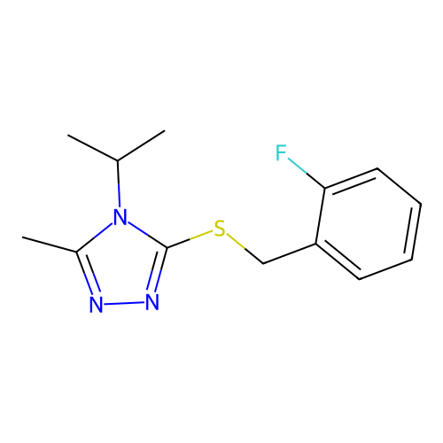 3-[(2-Fluorophenyl)methylsulfanyl]-5-methyl-4-propan-2-yl-1,2,4-triazole structure