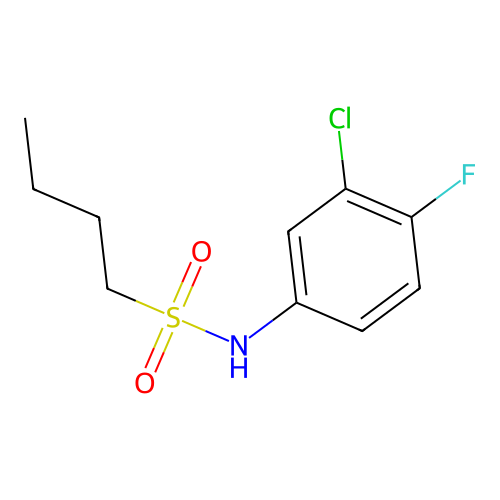 N-(3-chloro-4-fluorophenyl)butane-1-sulfonamide structure