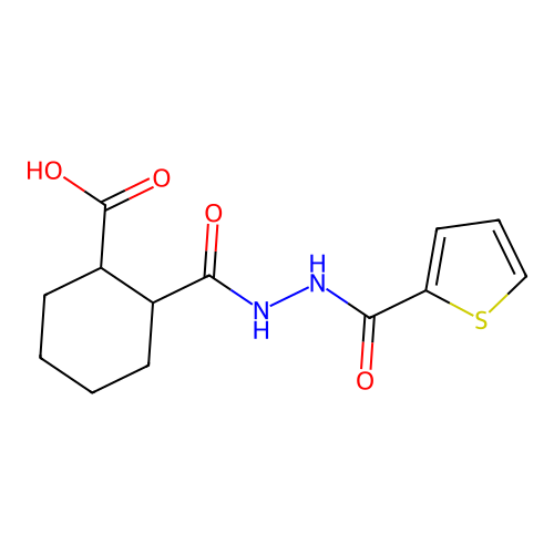 2-[(Thiophene-2-carbonylamino)carbamoyl]cyclohexane-1-carboxylic acid structure