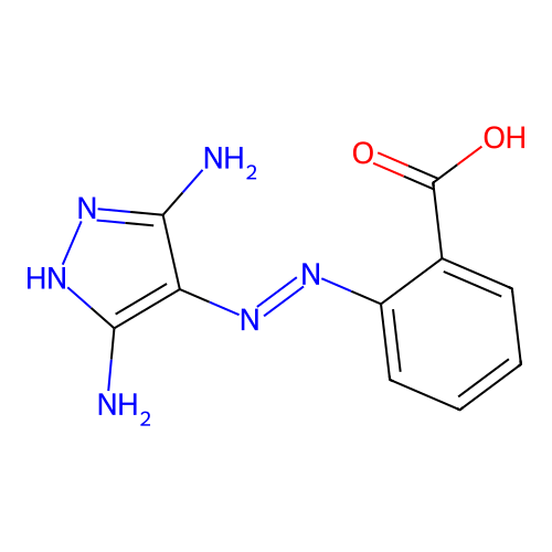 2-[2-(3,5-Diiminopyrazolidin-4-ylidene)hydrazinyl]benzoic acid structure