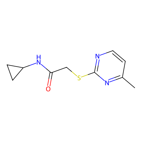 N-cyclopropyl-2-(4-methylpyrimidin-2-yl)sulfanylacetamide structure