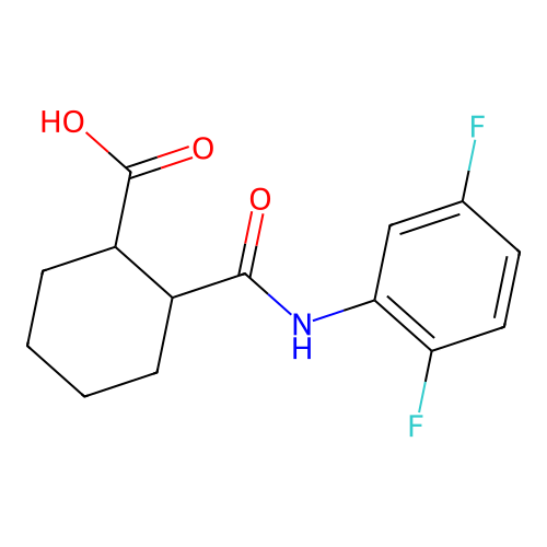 2-[(2,5-difluorophenyl)carbamoyl]cyclohexane-1-carboxylic Acid structure